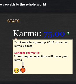 Screenshot of Plurk karma on a user's profile