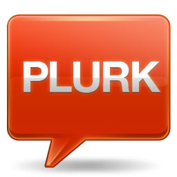 Speech bubble with the text 'Plurk' inside it